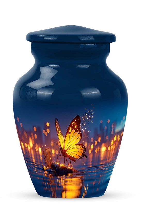Personalized Eternal Butterfly Cremation Urns - Blue 10-inch, 200 cu in - Yatskia