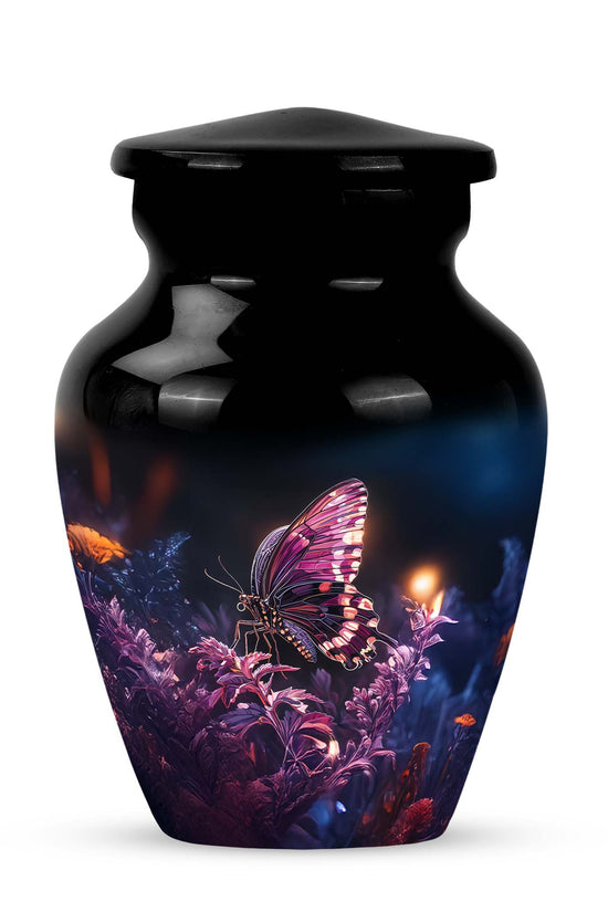 Black Butterfly Cremation Urns - Opulent Beacon 10-inch, 200 cu in - Yatskia