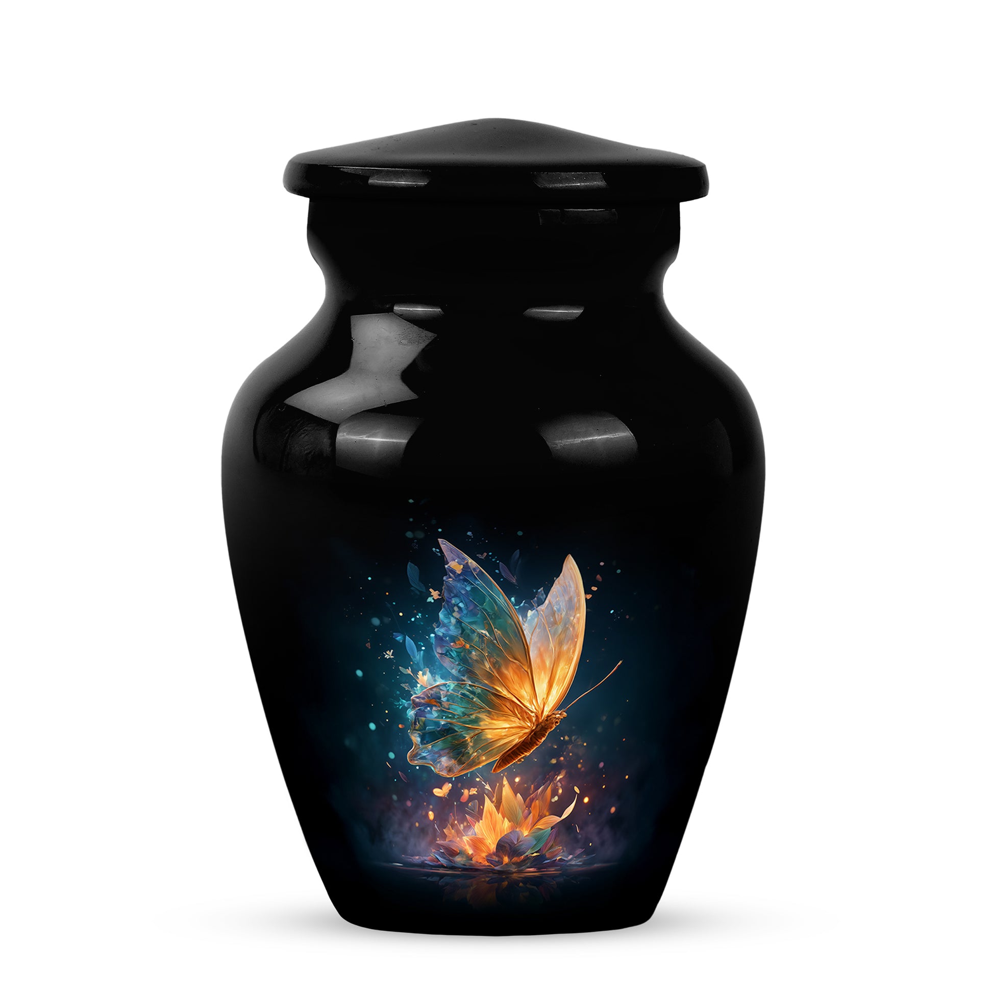 Personalized Black Butterfly Cremation Urns for Ashes - Captivating 10-inch - Yatskia