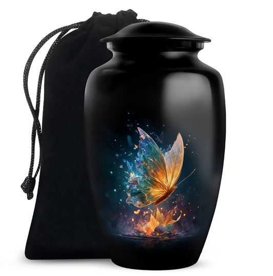 Glowing Butterfly Cremation Urn - Small Urn For Ashes For Women