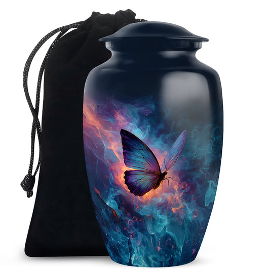 Blue Butterfly Cremation Urn - Small Urn For Ashes Keepsake Mom