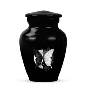 Personalized Butterfly Cremation Urns - Pristine Black 10-inch, 200 cu in - Karyliz