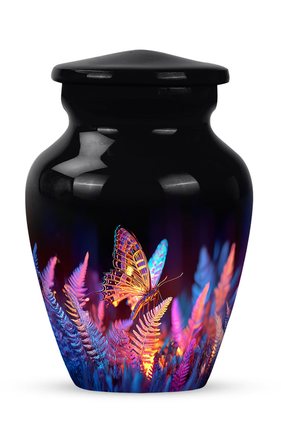 Personalized Magnificent Butterfly Cremation Urns - Black 10-inch, 200 cu in - Yatskia