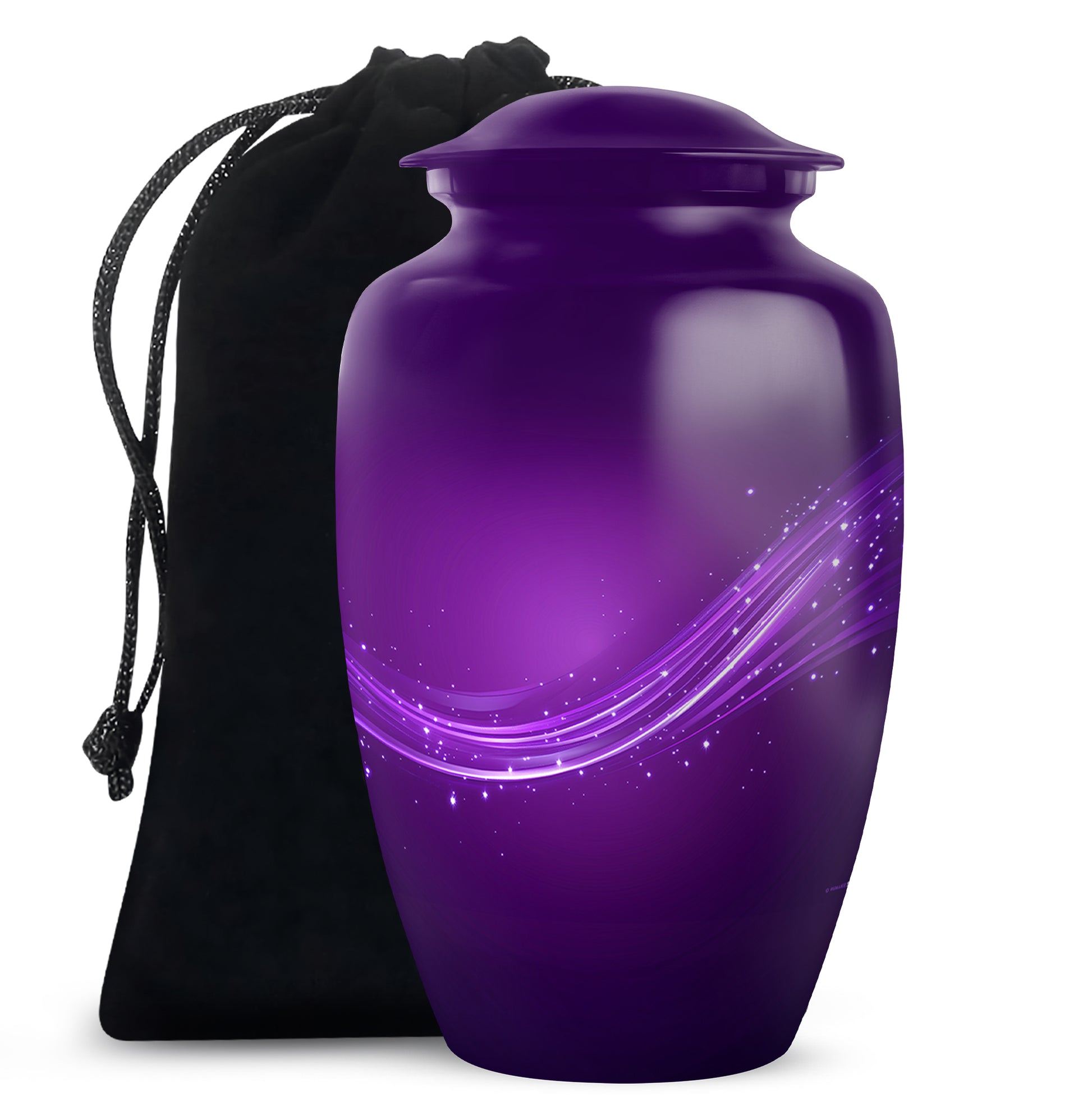 Stylish Purple Cremation Urn With Sparkle Swirl – Unique Urn For Ashes