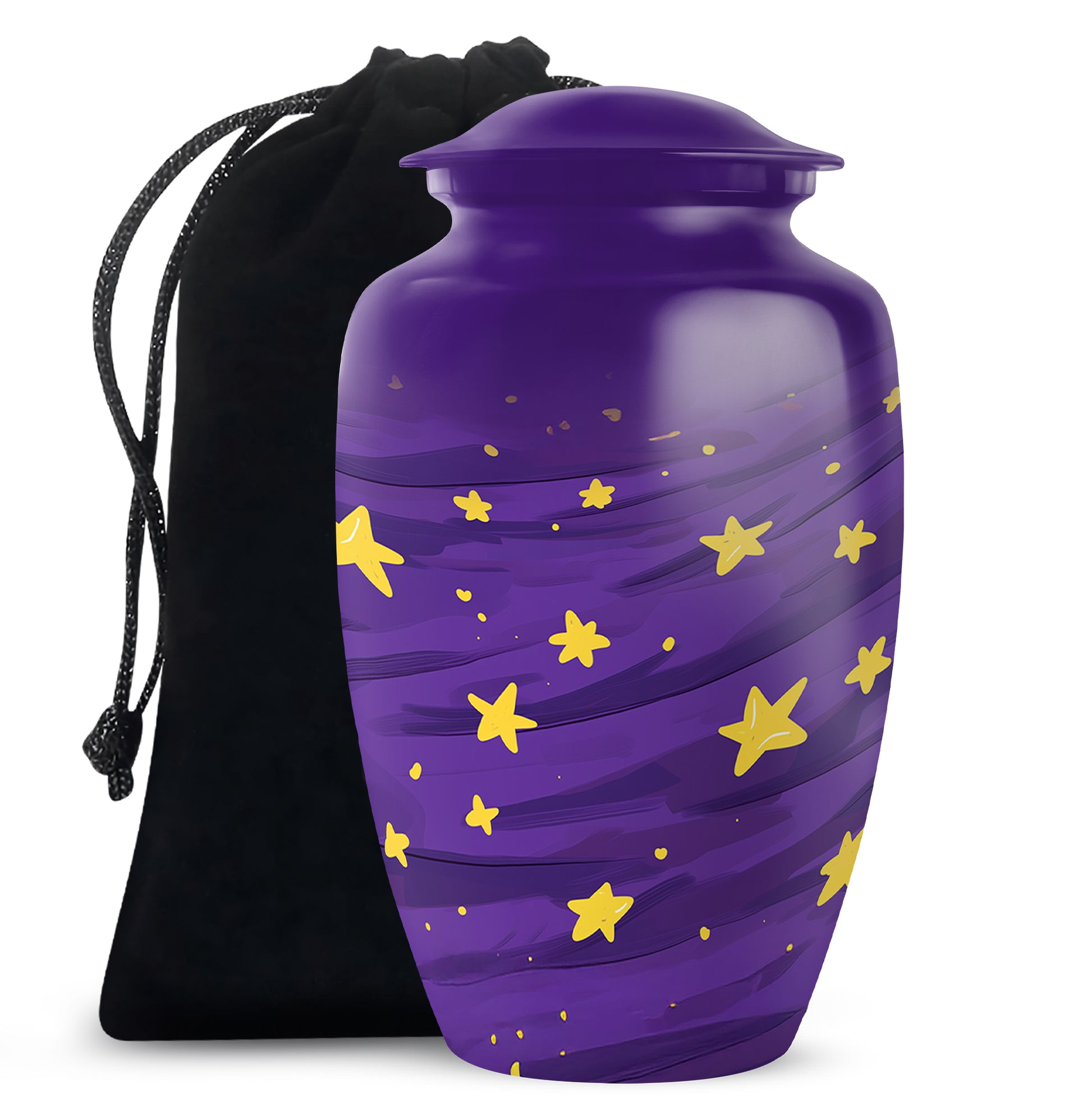 Celestial Galaxy Urn for Ashes – Purple Star Themed Memorial Urn