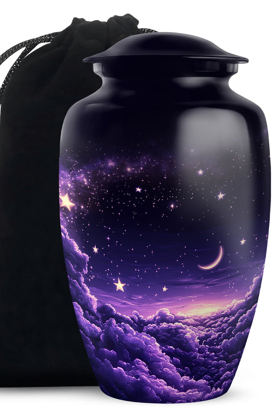 Night Purple Cremation Urn - Elegant Memorial Urns For Human Ashes