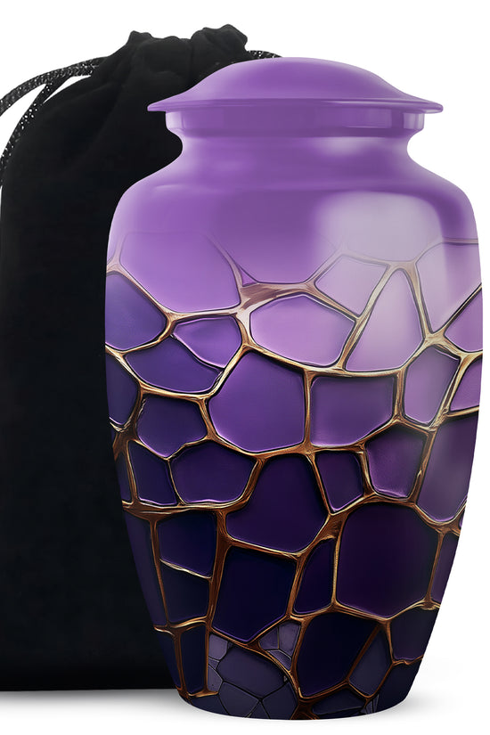Premium Purple Cremation Urn for Ashes – Decorative Memorial Urn