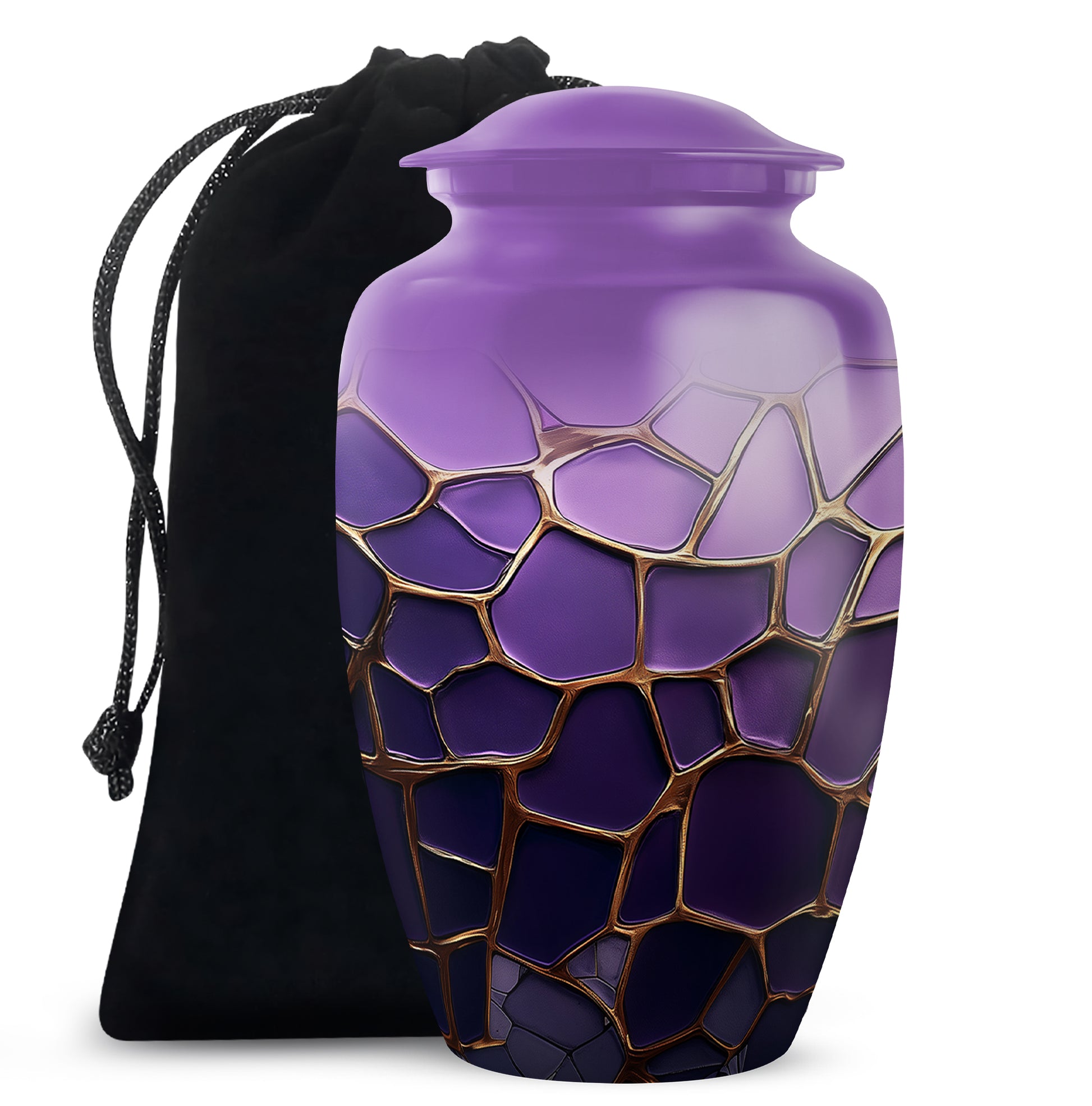 Premium Purple Cremation Urn for Ashes – Decorative Memorial Urn
