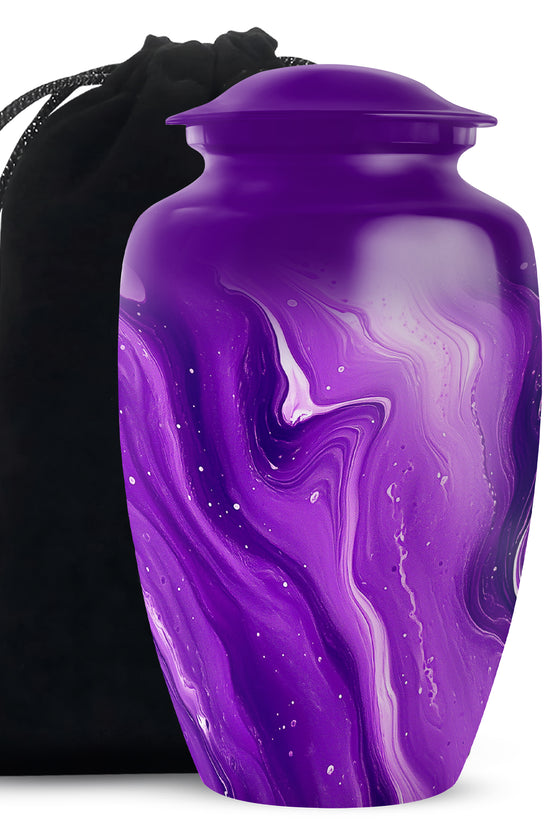 Handcrafted Purple Cremation Urn – Large Urns for Human Ashes Adult