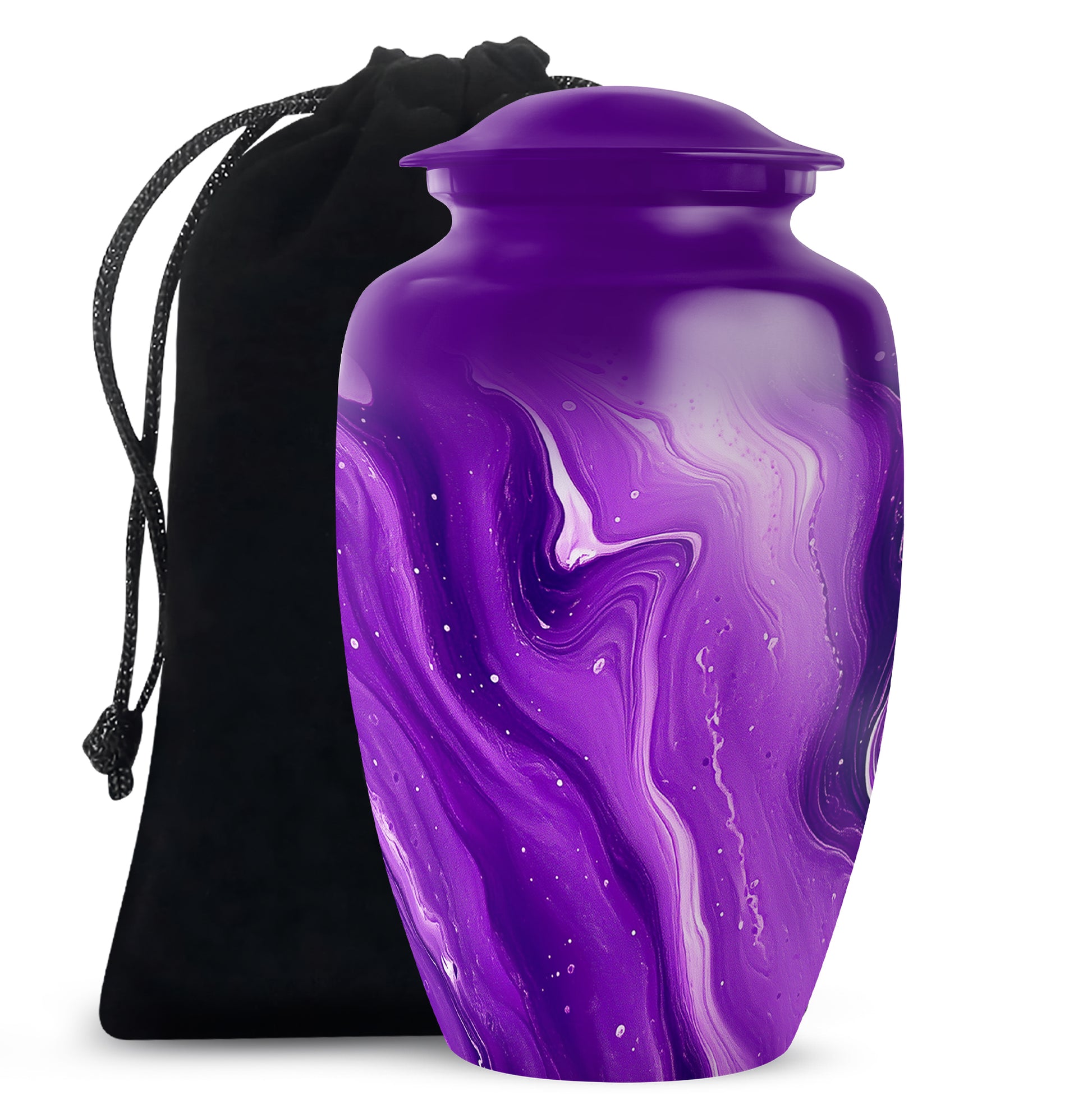 Handcrafted Purple Cremation Urn – Large Urns for Human Ashes Adult
