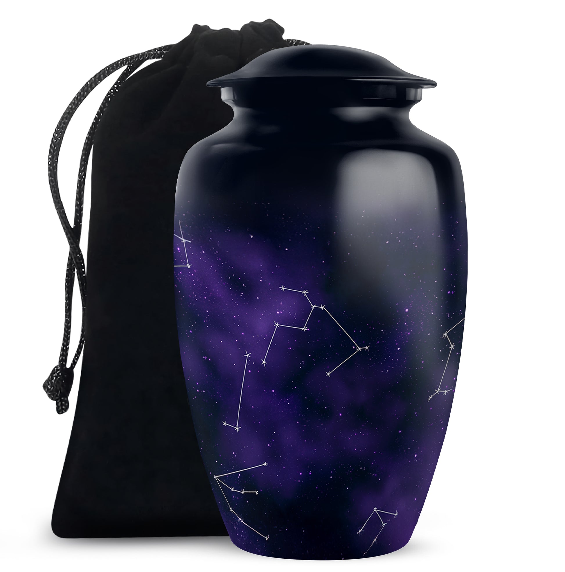 Purple Galaxy Cremation Urn – Cosmic Constellation Design Memorial Urn