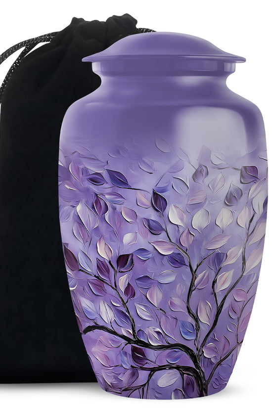 Beautiful Purple Tree Of Life Urn - Large Decorative Urns For Ashes