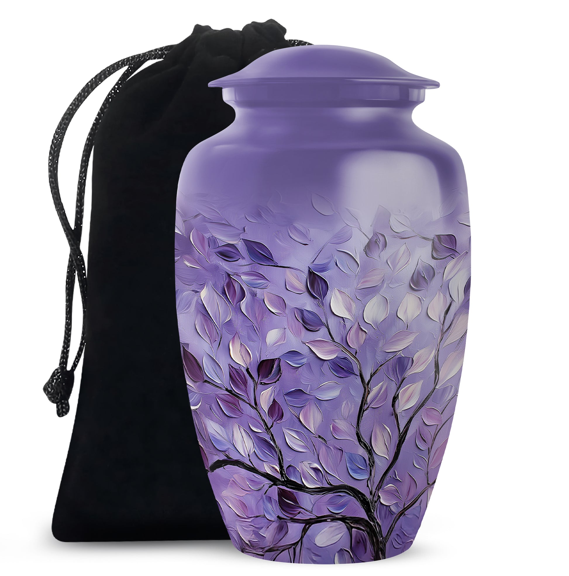 Beautiful Purple Tree Of Life Urn - Large Decorative Urns For Ashes