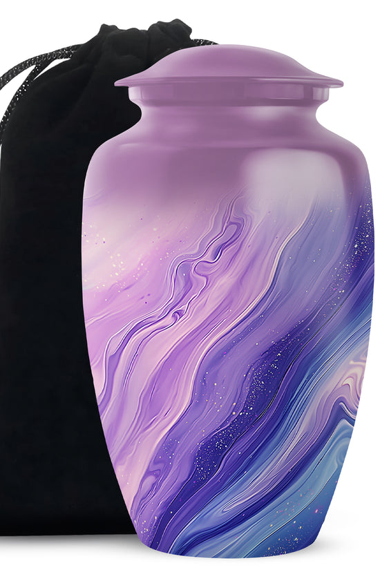 Handcrafted Purple Swirl Cremation Urn – Decorative Adult Ashes Urn