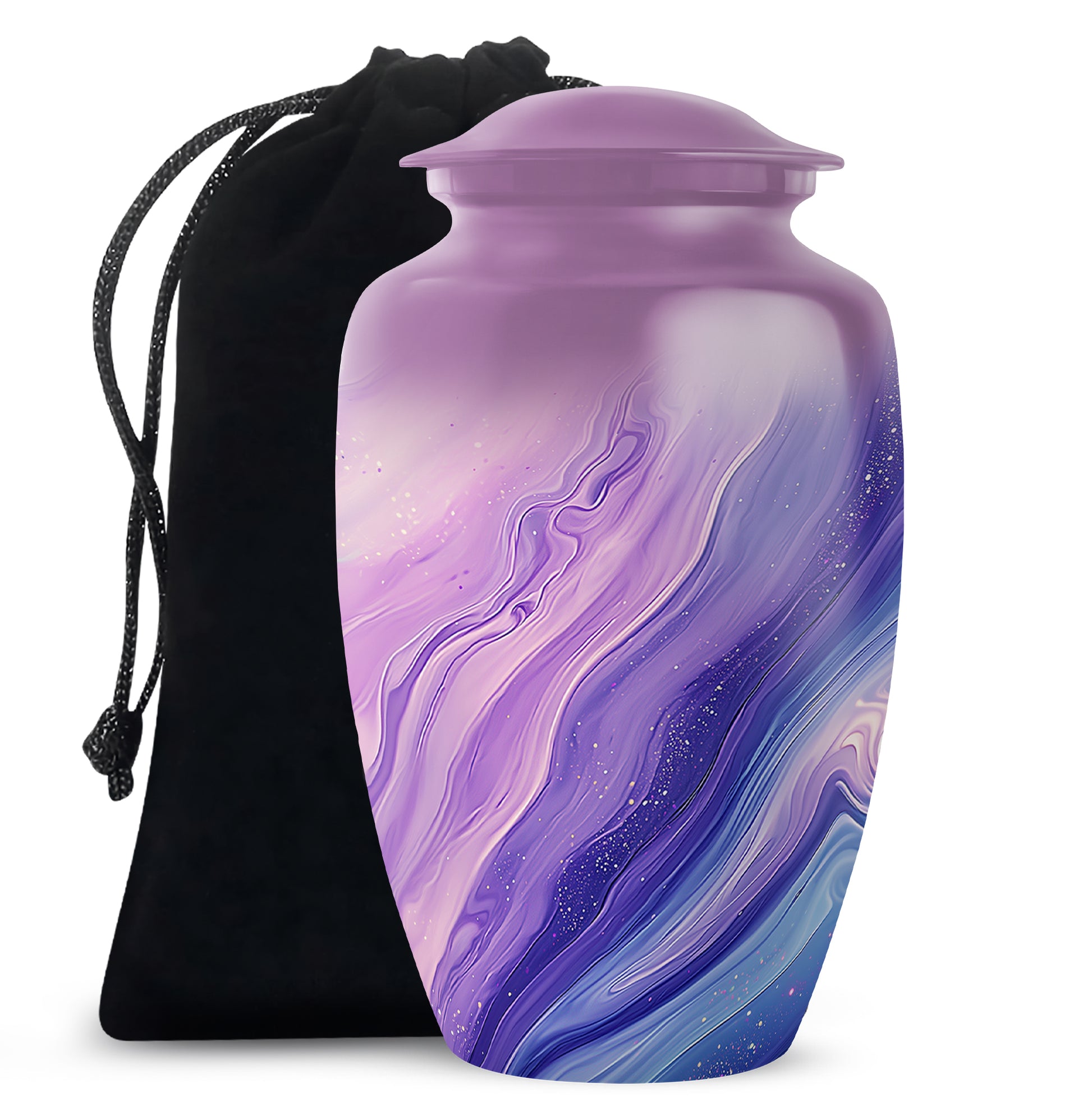 Handcrafted Purple Swirl Cremation Urn – Decorative Adult Ashes Urn