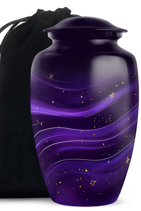 Purple Galaxy Cremation Urn - Beautiful Decorative Urns For Women Ashes