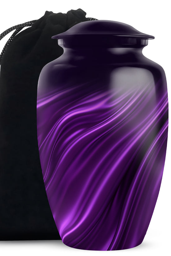 Purple Swirl Cremation Urn – Elegant Memorial Urn For Adult Male & Female