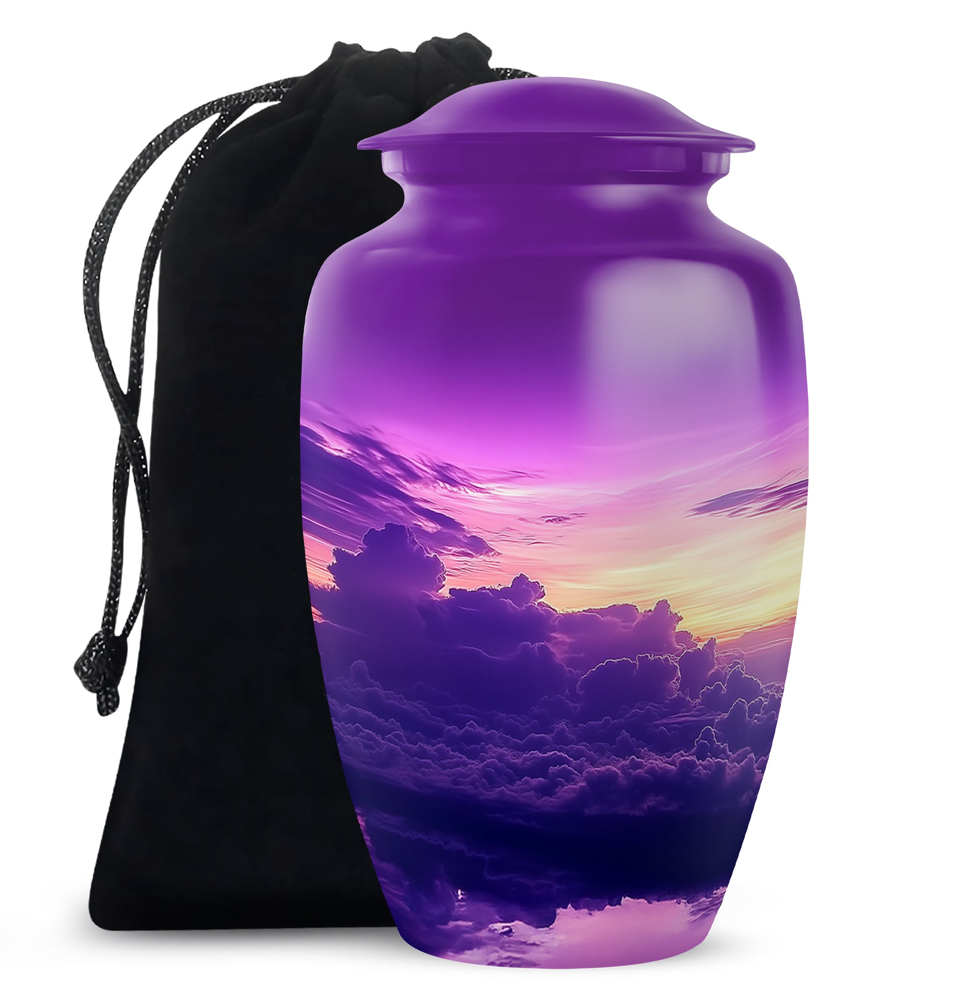 Purple Sunset Sky Funeral Urn – Beautiful Adult Memorial Urn for Ashes