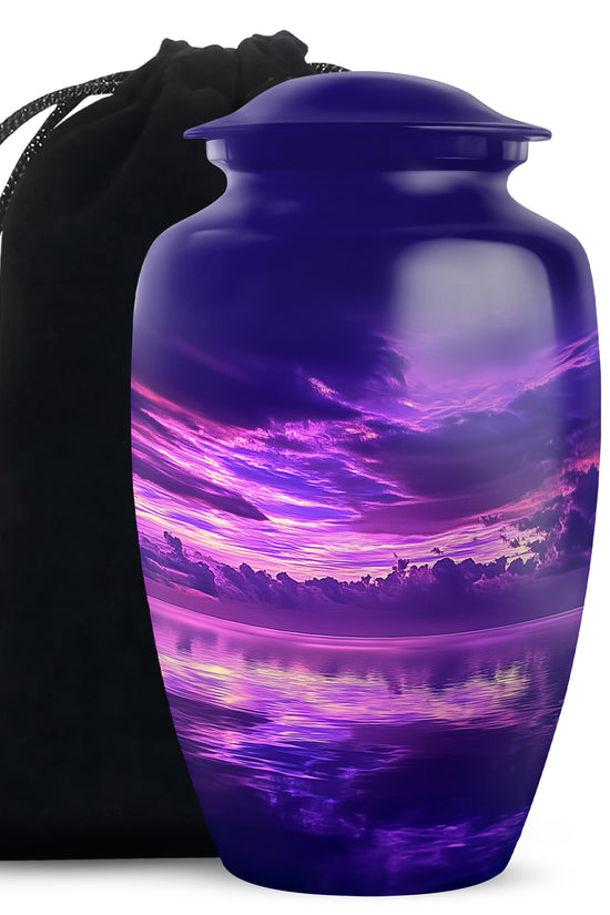 Purple Sunset Cremation Urn - Small Cremation Urn For Ashes For Women