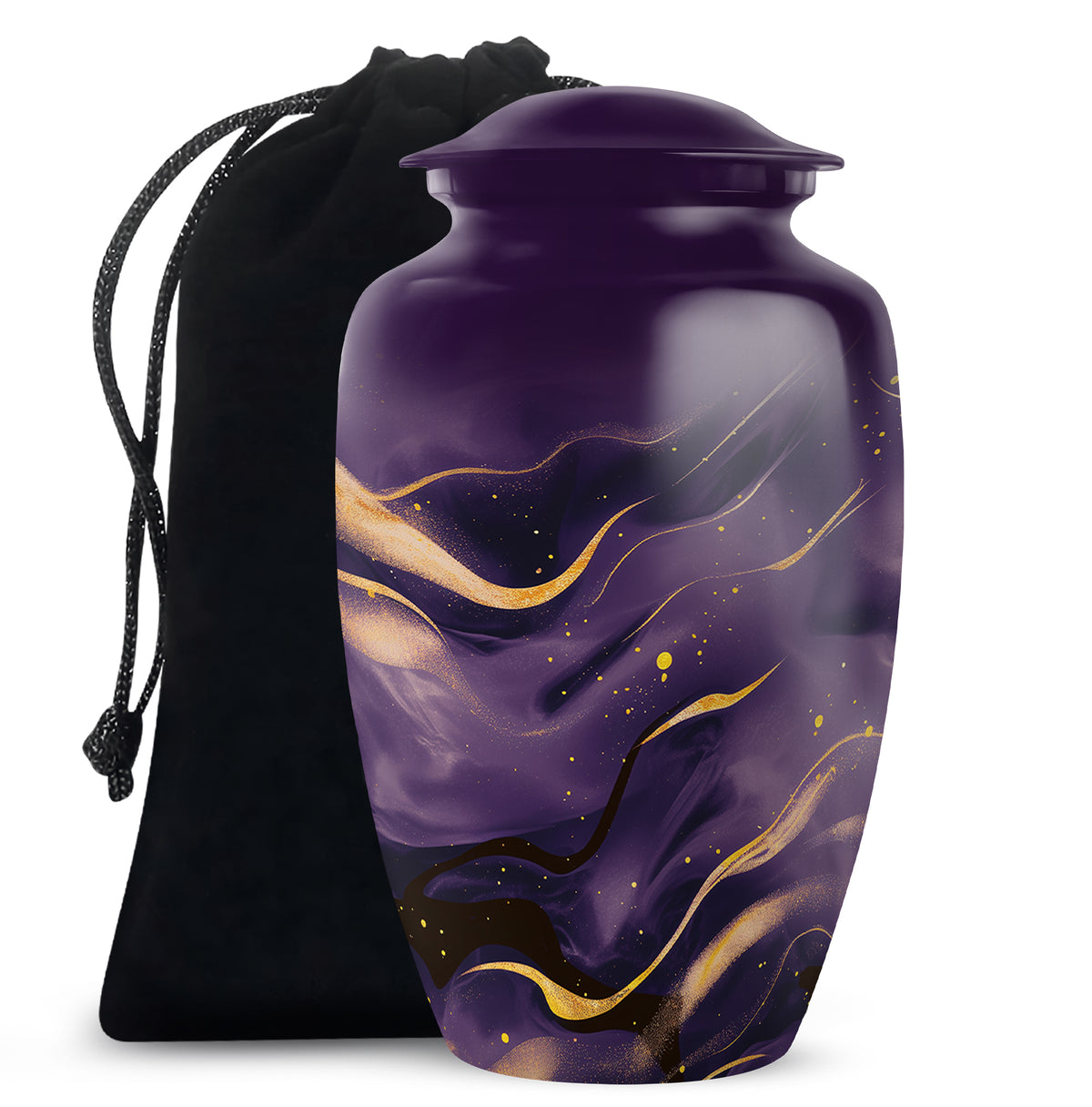 Handcrafted Purple Marble Cremation Urn – Decorative Memorial Keepsake