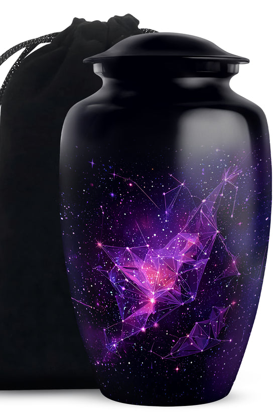 Galaxy Purple Cremation Urn – Cosmic Star Memorial Urn for Ashes
