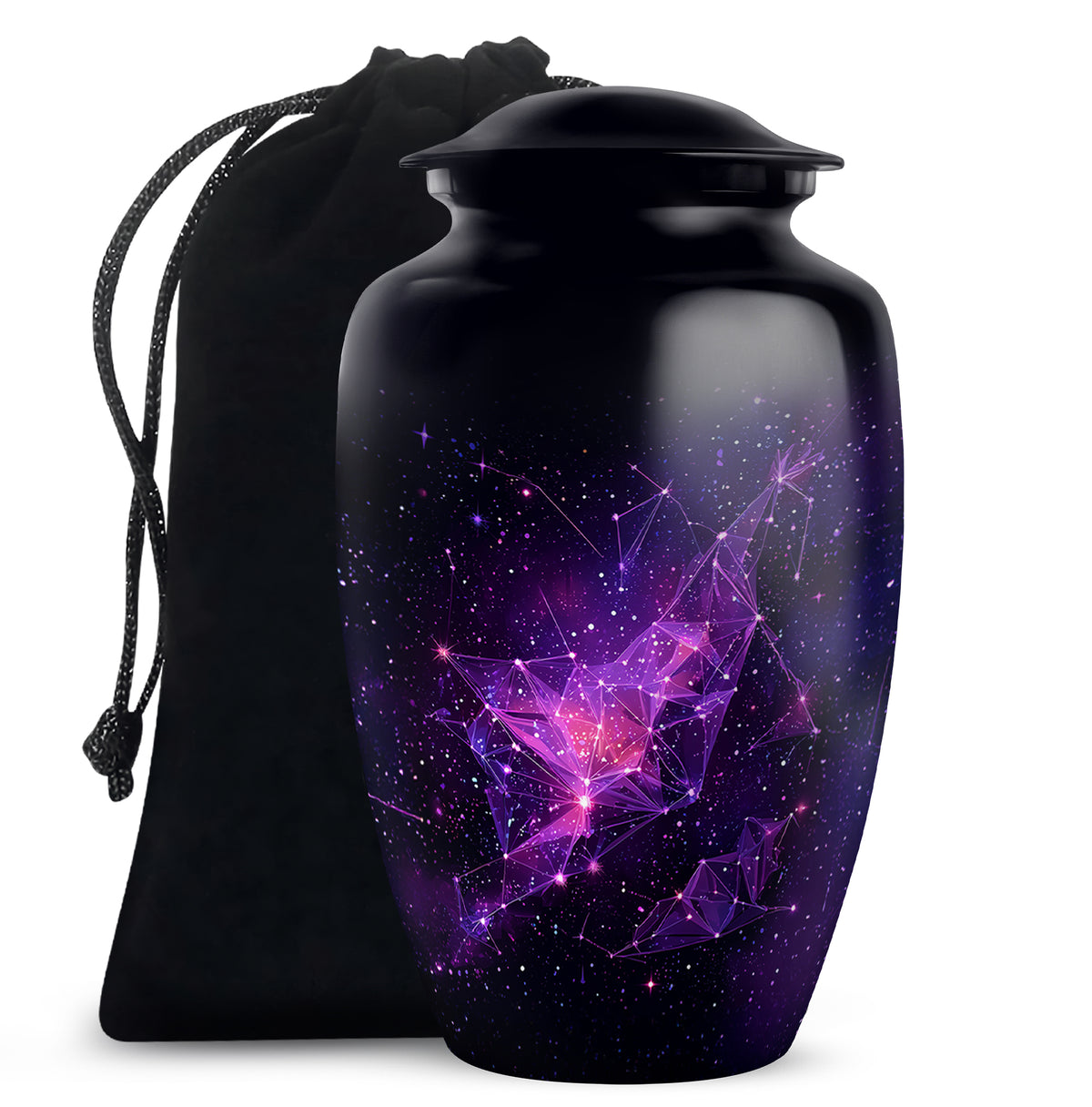 Galaxy Purple Cremation Urn – Cosmic Star Memorial Urn for Ashes