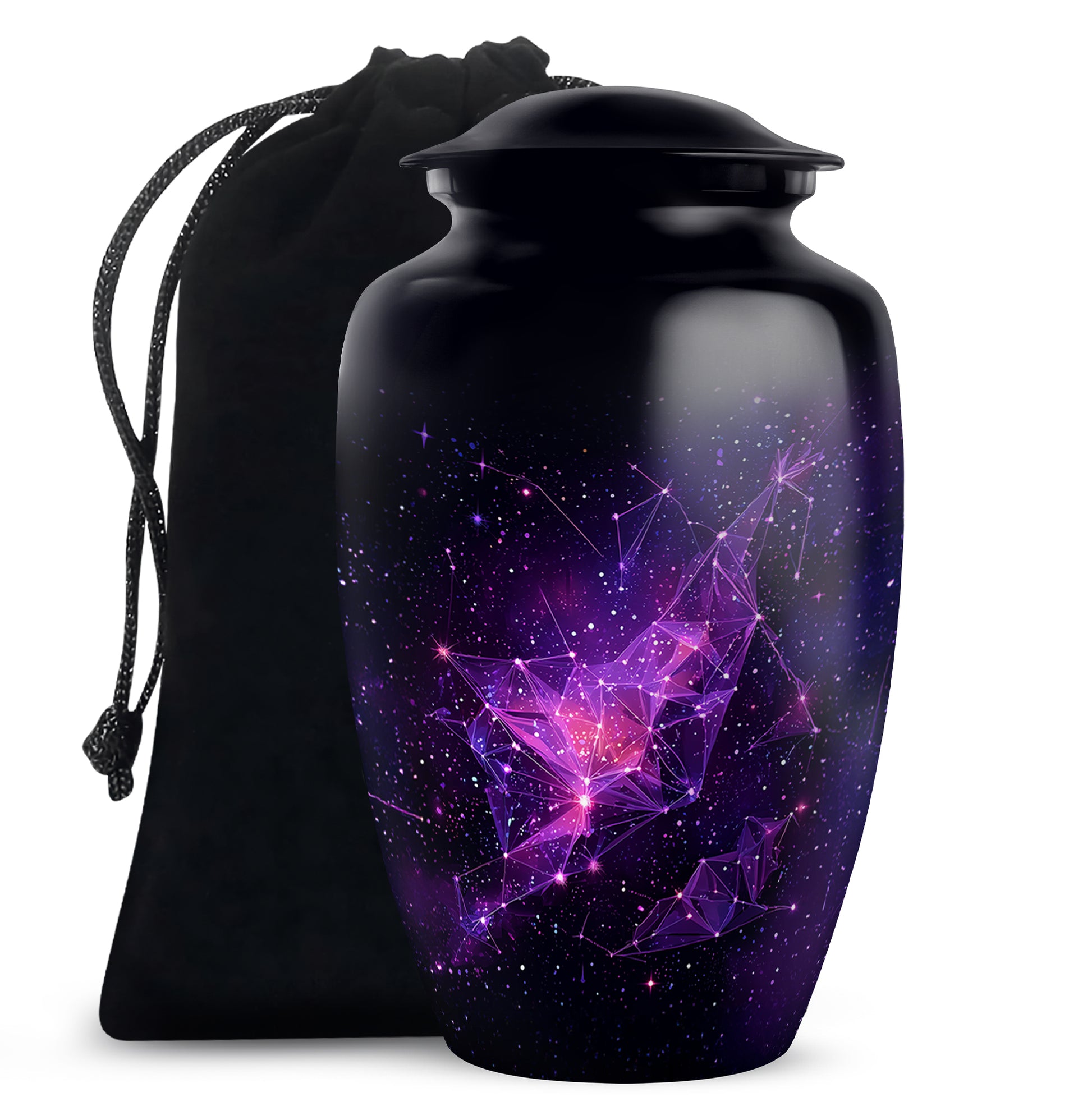 Galaxy Purple Cremation Urn – Cosmic Star Memorial Urn for Ashes