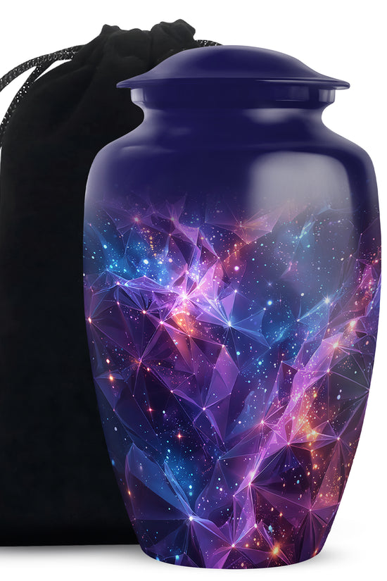 Galaxy Cremation Urn – Cosmic Purple Memorial Ashes Urn For Ashes