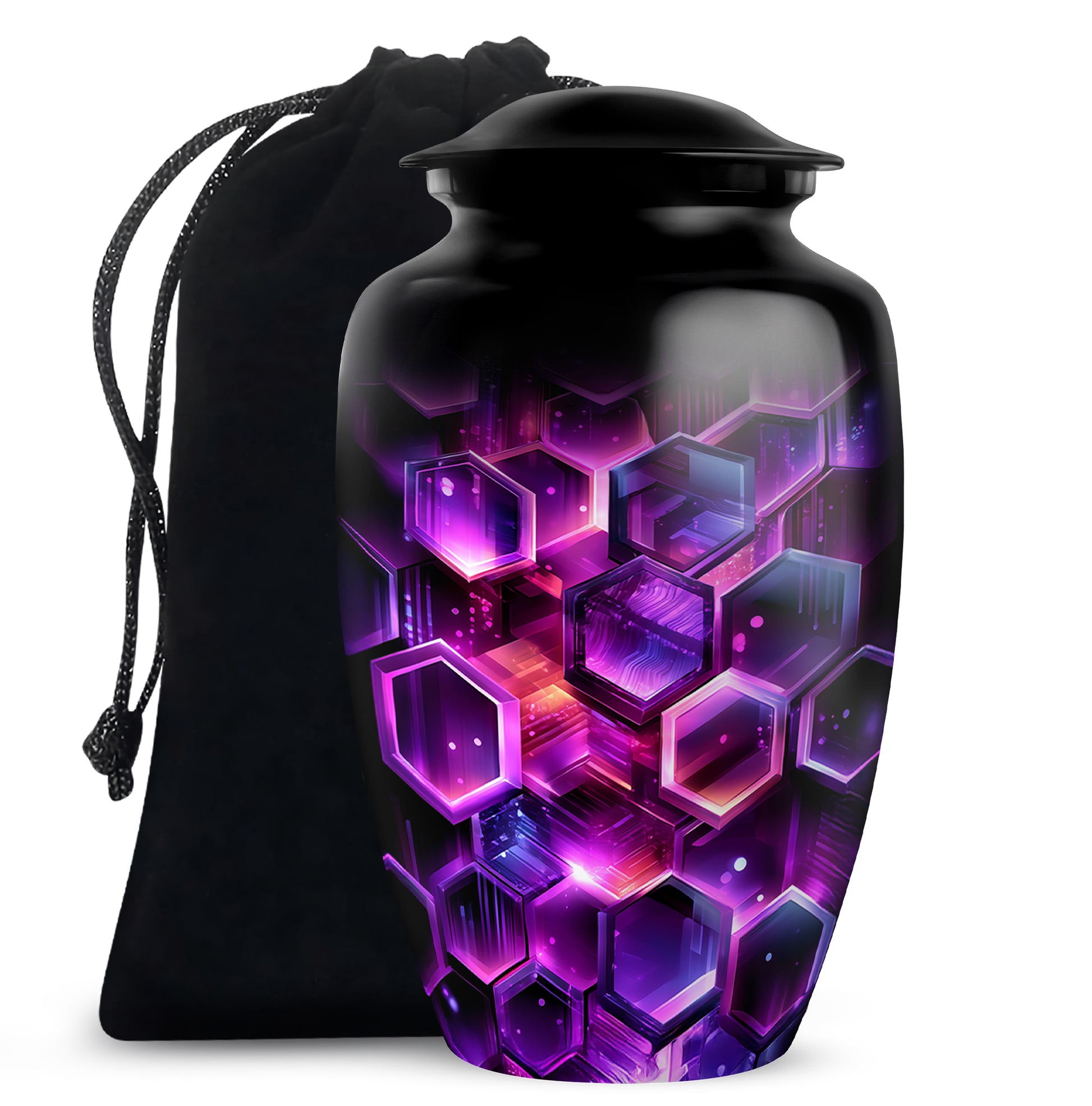 Artistic Geometric Cremation Urn - Large Decorative Urns For Ashes