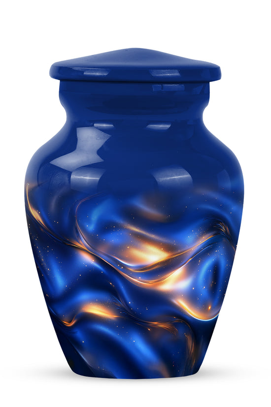 Personalized Eternal Blue Cremation Urns - Blue 10-inch, 200 cu in - Karyliz