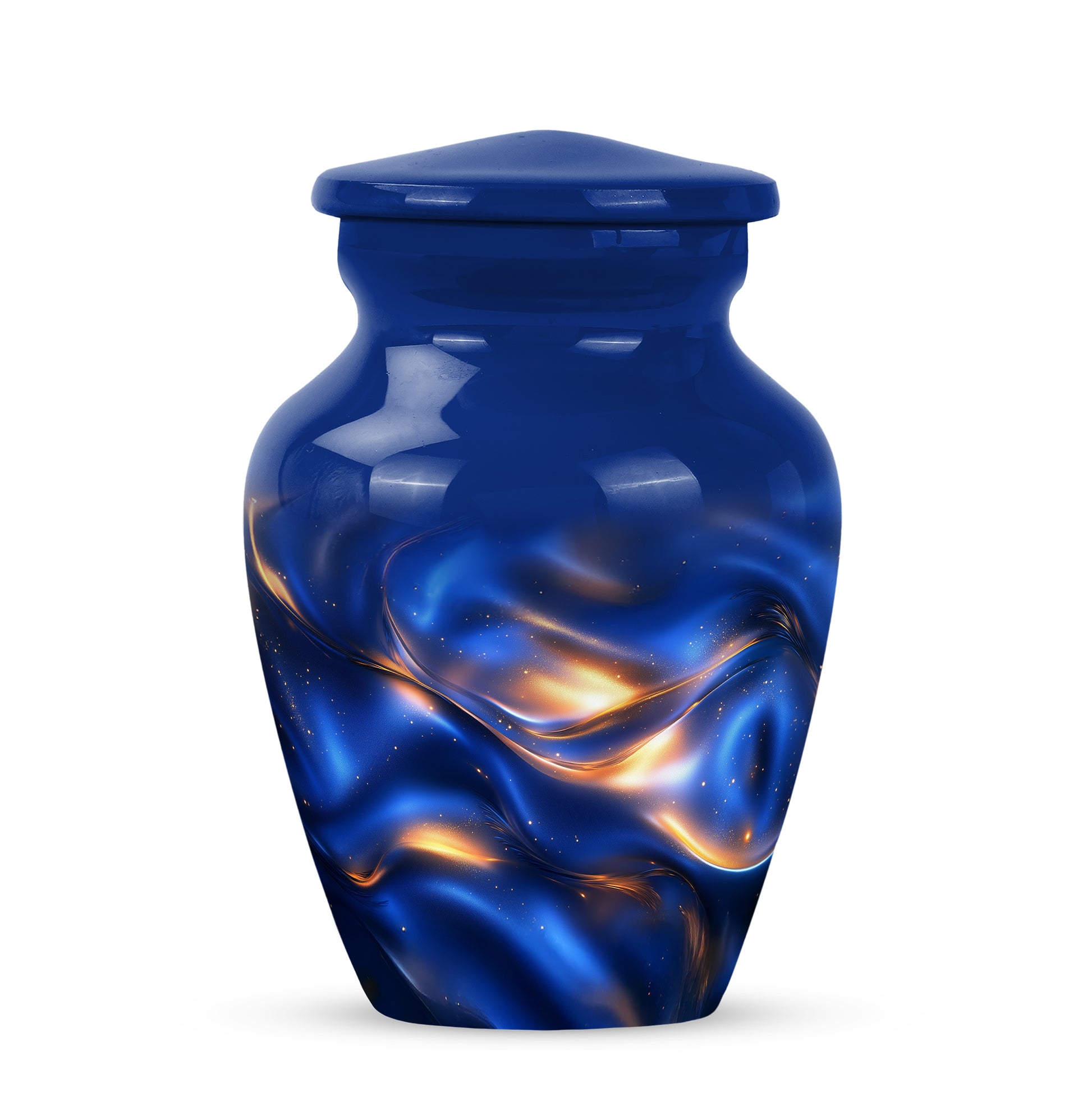 Personalized Eternal Blue Cremation Urns - Blue 10-inch, 200 cu in - Karyliz