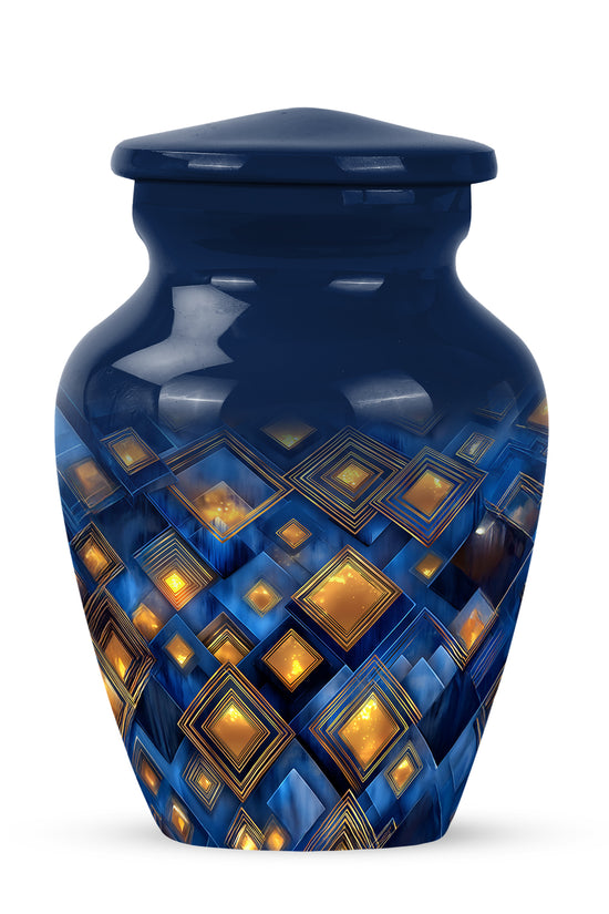 Personalized Blue Cremation Urns - Tranquil Blue 10-inch, 200 cu in - Karyliz