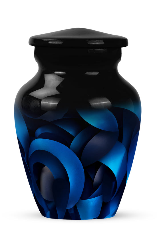 Black Beloved Blue Cremation Urns for Human Ashes - 10-inch, 200 cu in - Karyliz