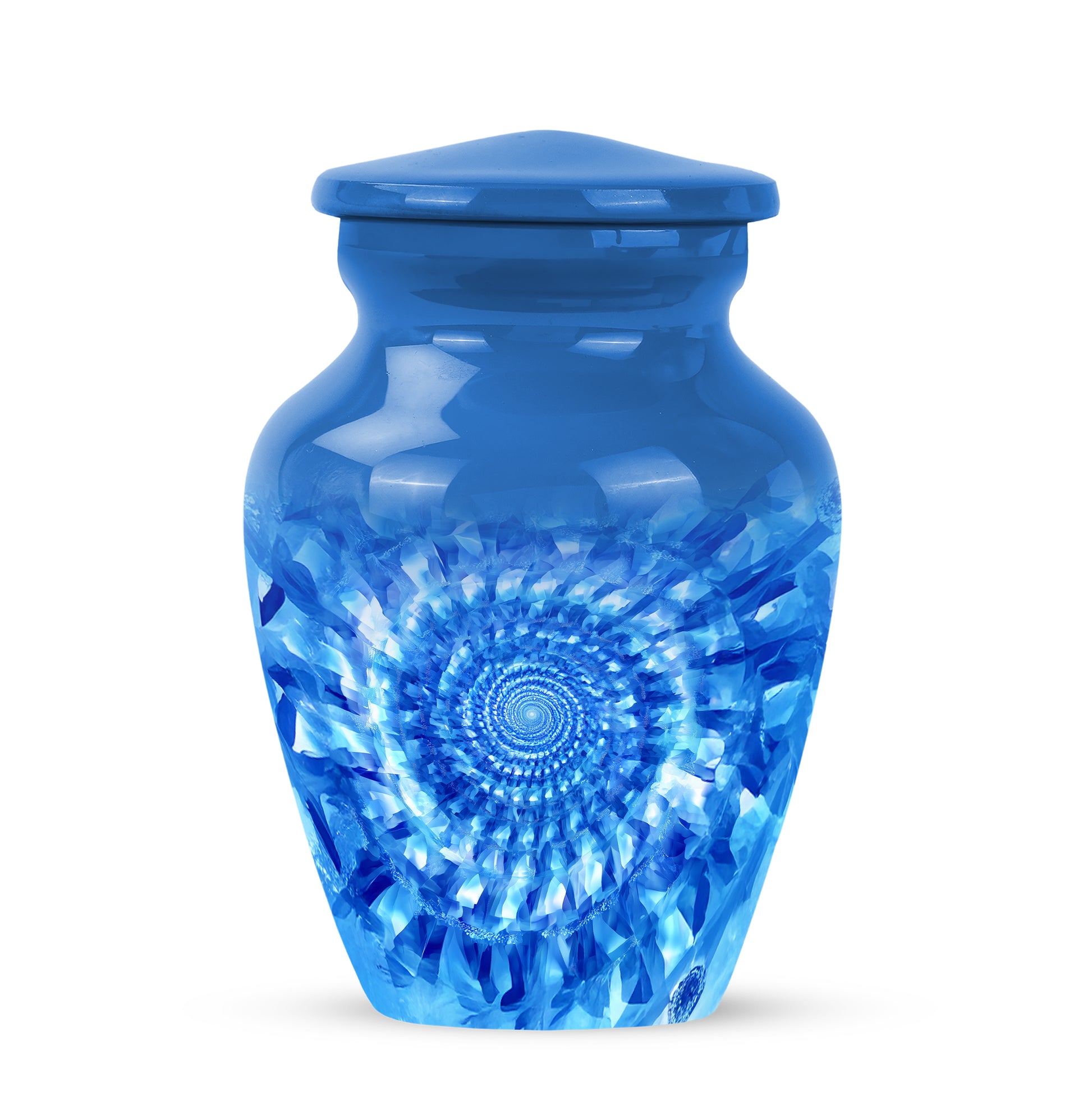 Blue Beloved Blue Cremation Urns for Human Ashes - 10-inch, 200 cu in - Karyliz