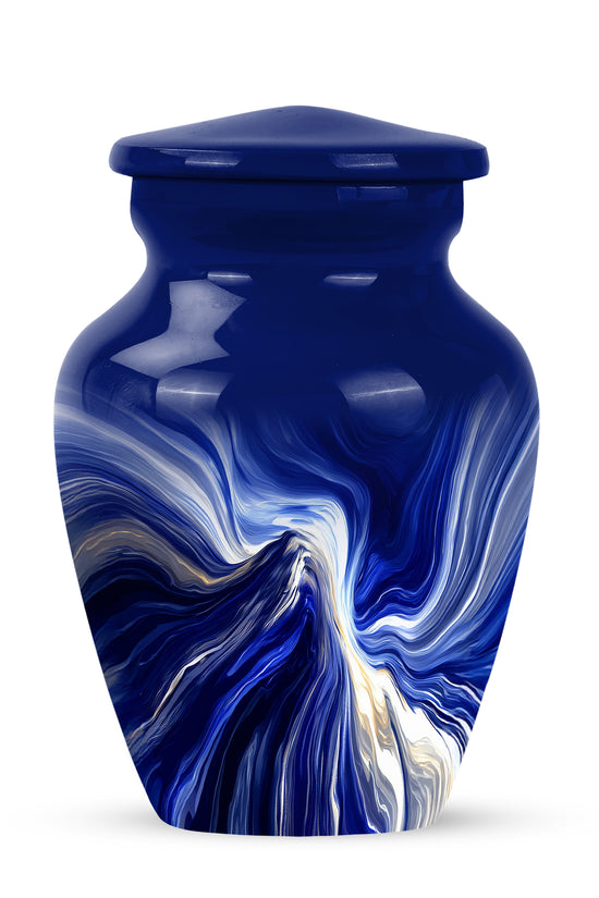 Personalized Elegant Blue Cremation Urns - Blue 10-inch, 200 cu in - Karyliz