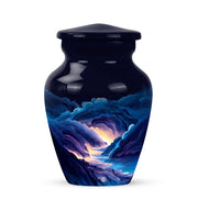 Graceful Blue Blue Resting Place Urn for Human Ashes - 10-inch, 200 cu in - Karyliz