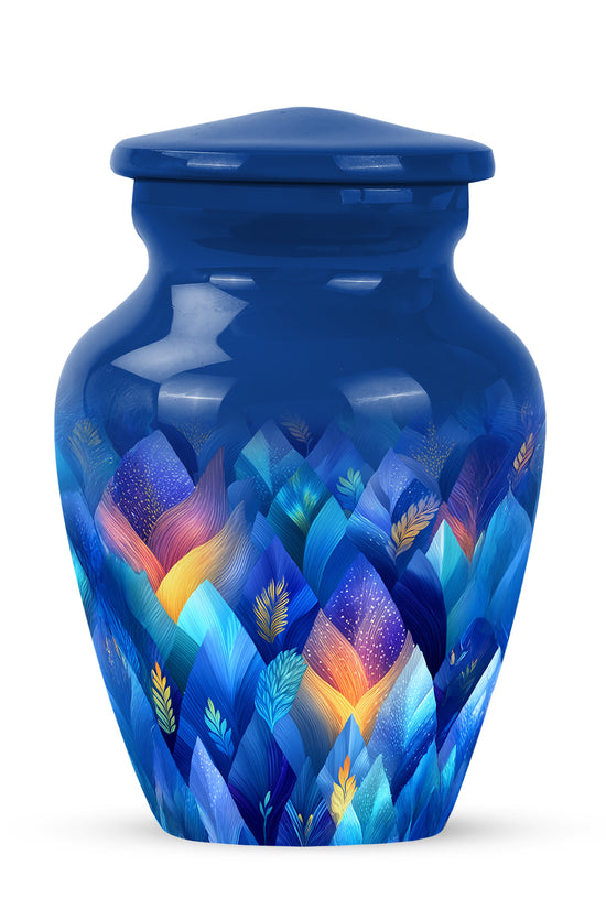 Blue Stately Blue Cremation Urns for Human Ashes - 10-inch, 200 cu in - Karyliz