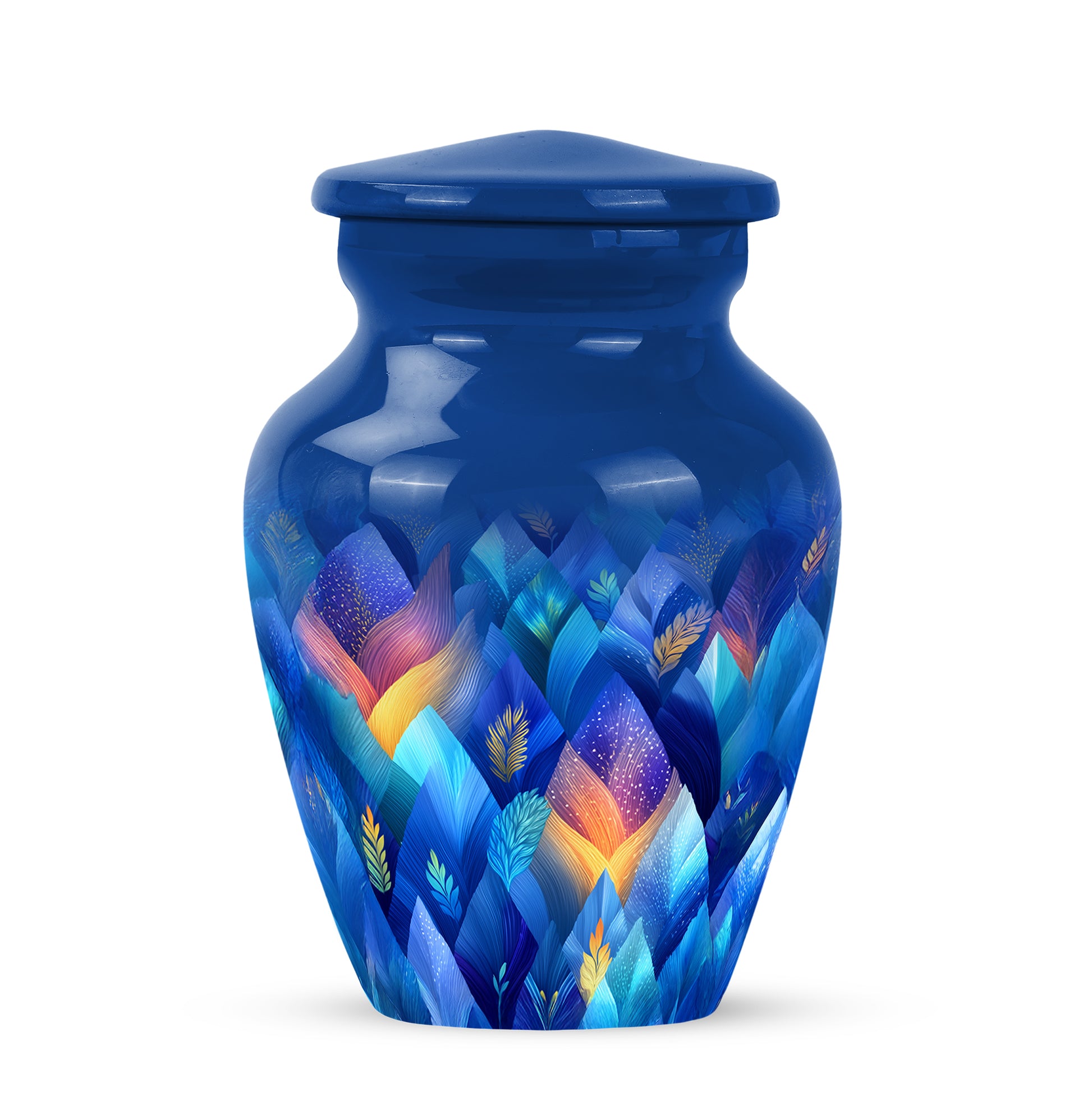 Blue Stately Blue Cremation Urns for Human Ashes - 10-inch, 200 cu in - Karyliz