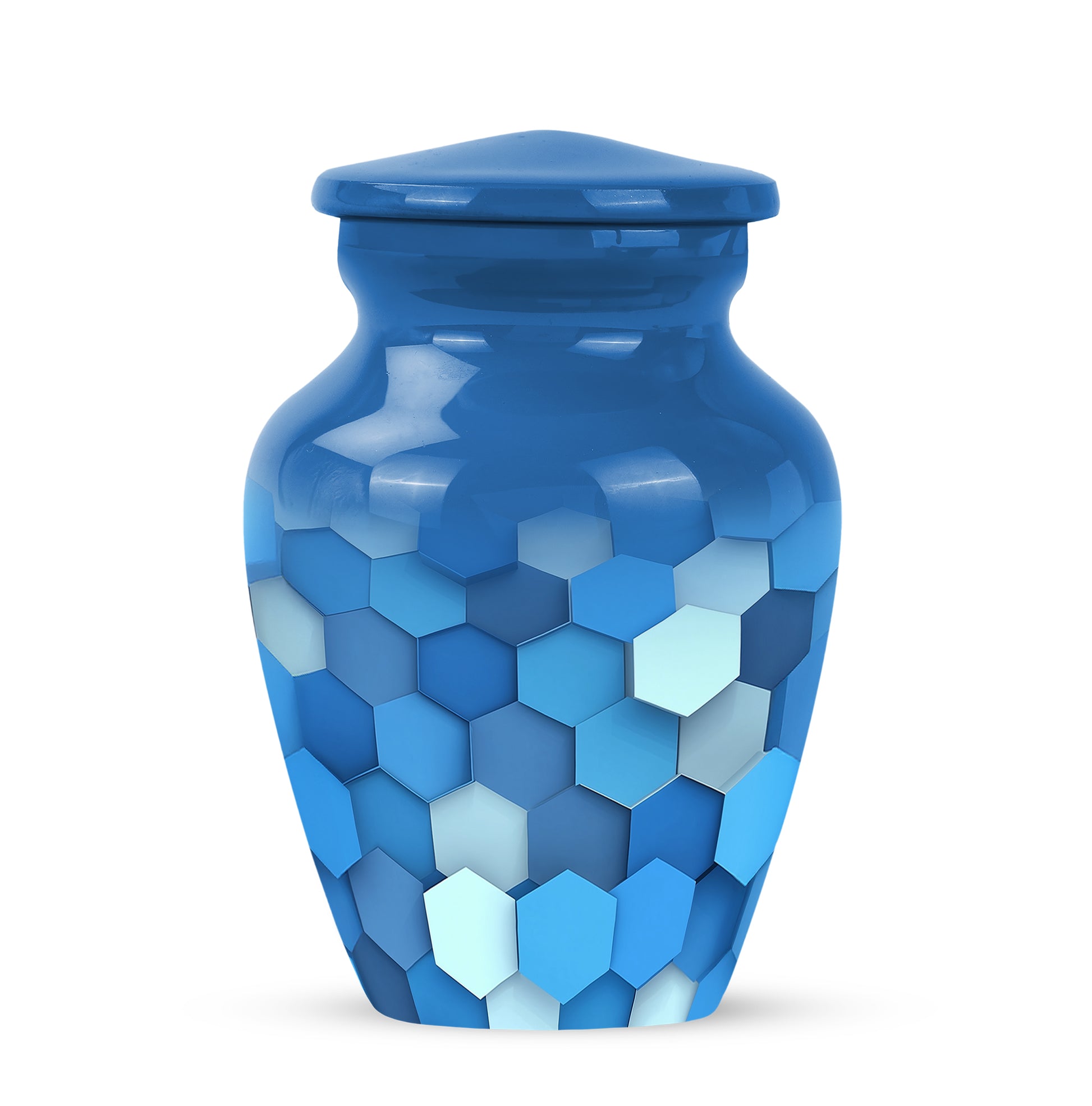 Blue Resounding Blue Memorial Urn for Ashes - 10-inch, 200 cu in - Karyliz