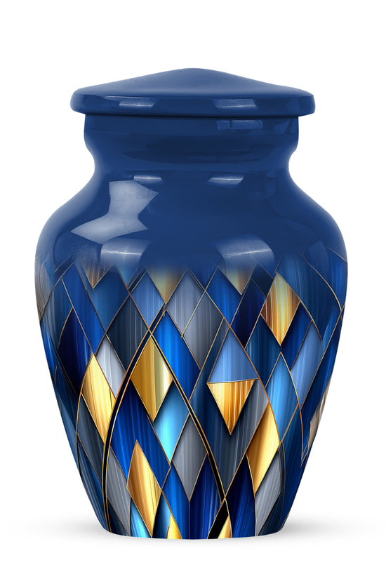 Illustrious Blue Memorial Cremation Urns - Blue 10-inch, 200 cu in - Karyliz