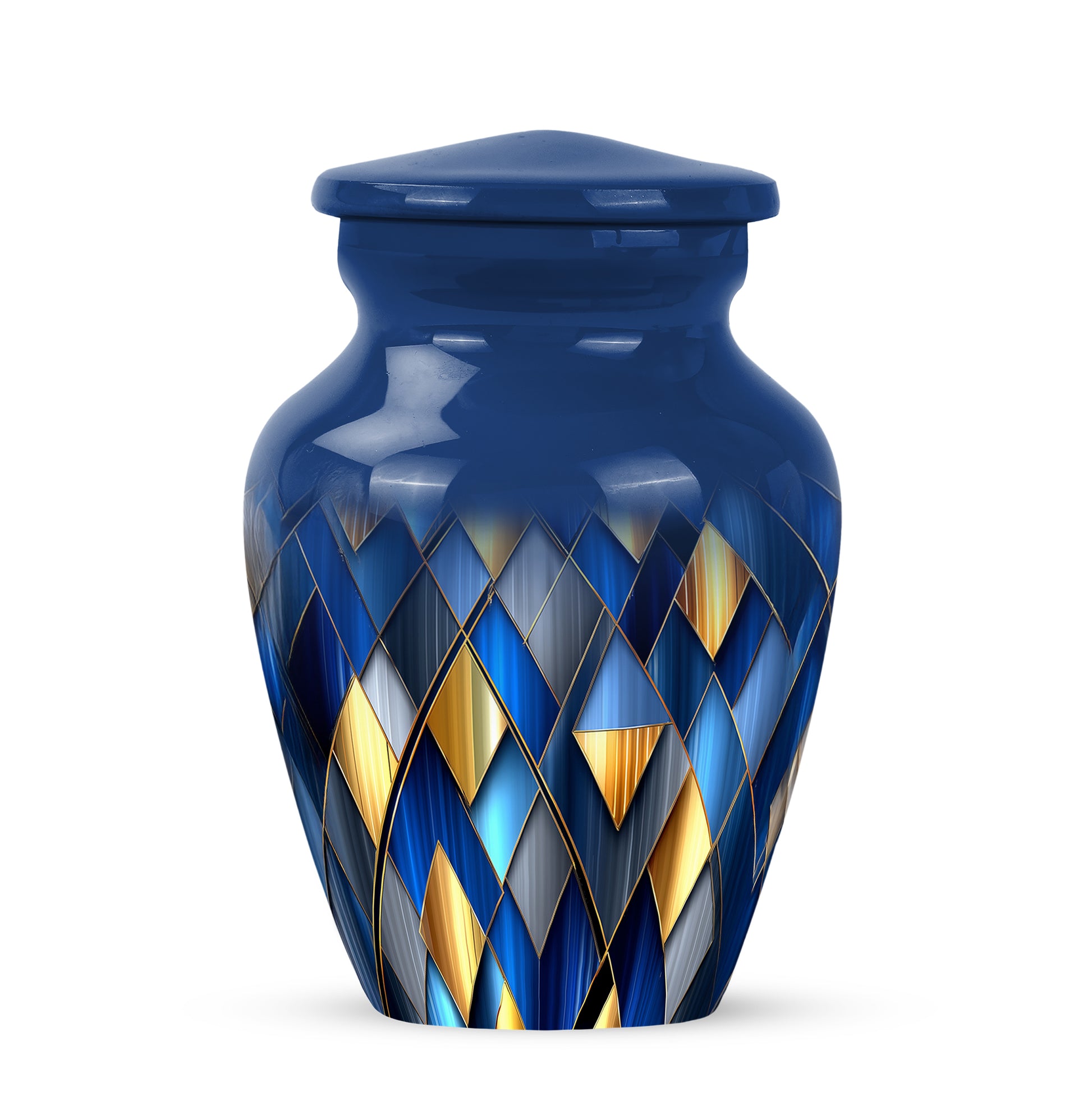 Illustrious Blue Memorial Cremation Urns - Blue 10-inch, 200 cu in - Karyliz