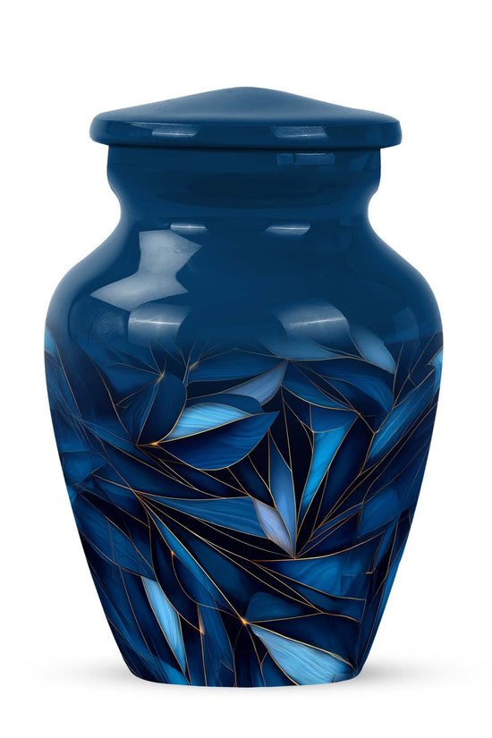 Personalized Seraphic Blue Cremation Urns - Blue 10-inch, 200 cu in - Karyliz
