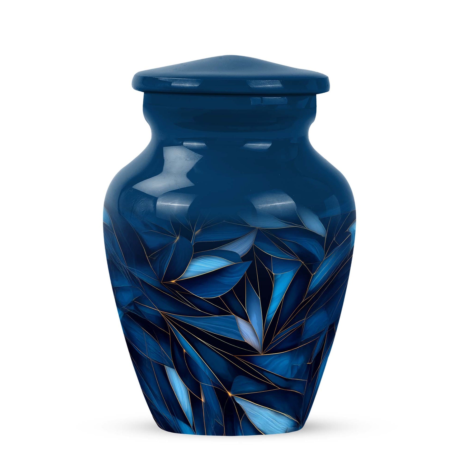 Personalized Seraphic Blue Cremation Urns - Blue 10-inch, 200 cu in - Karyliz