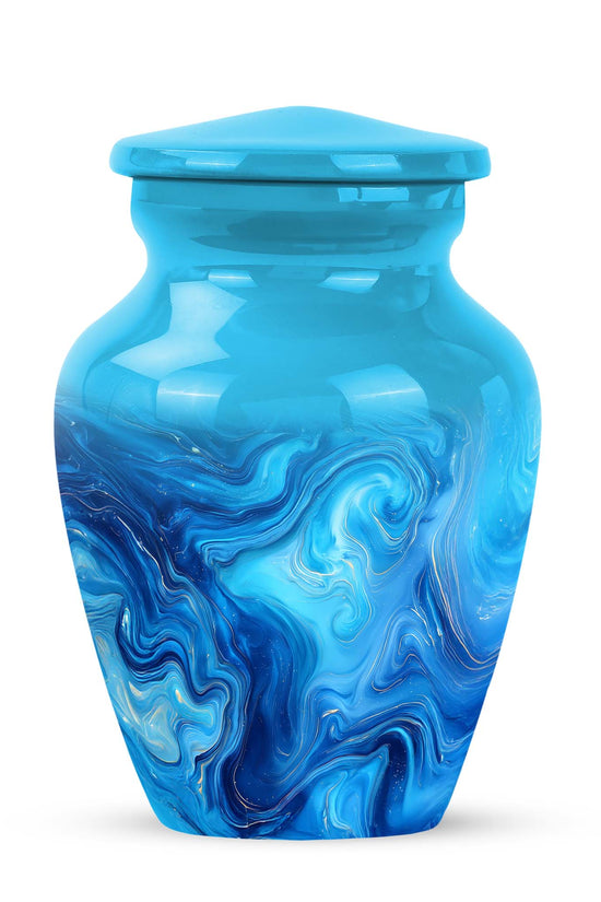 Regal Blue Memorial Cremation Urns - Teal 10-inch, 200 cu in - Karyliz