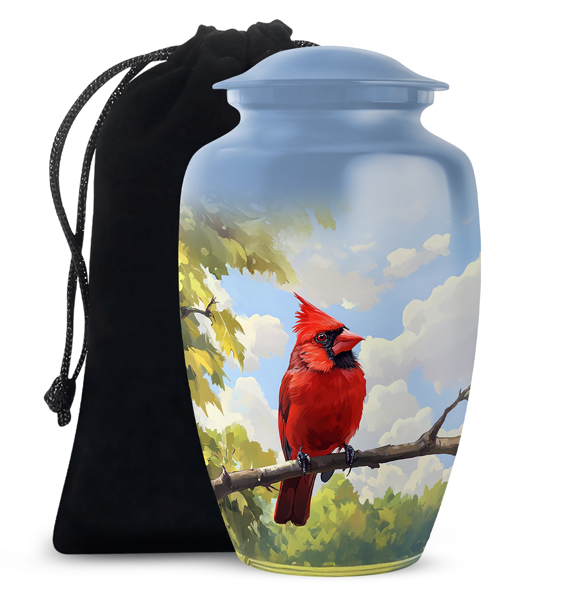 Cardinal Bird Cremation Urn - Nature Funeral Urn For Human Ashes