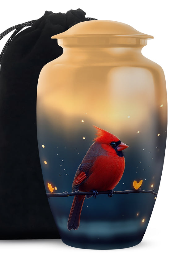 Beautiful Cardinal Bird Funeral Urn - Cremation Urn For Mother & Father