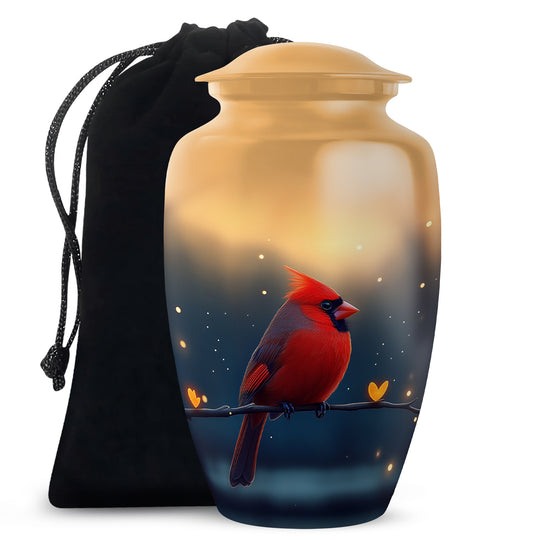Beautiful Cardinal Bird Funeral Urn - Cremation Urn For Mother & Father