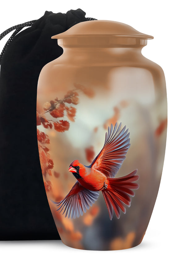 Flying Cardinal Memorial Urn - Beautiful Nature Urn For Loved Ones