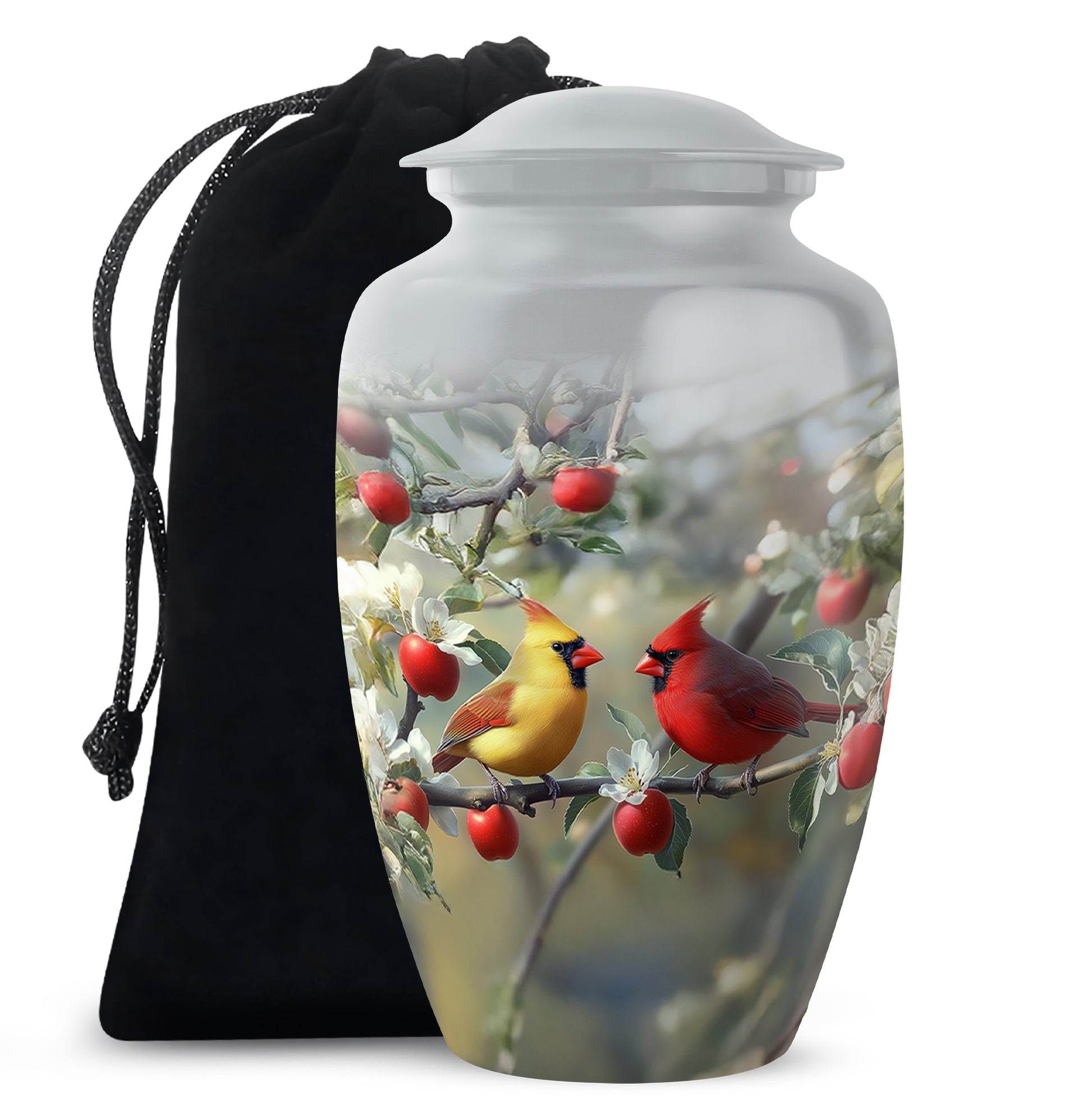 Loved Birds Memorial Urn - Cardinal Bird Cramtion Urn For Couple