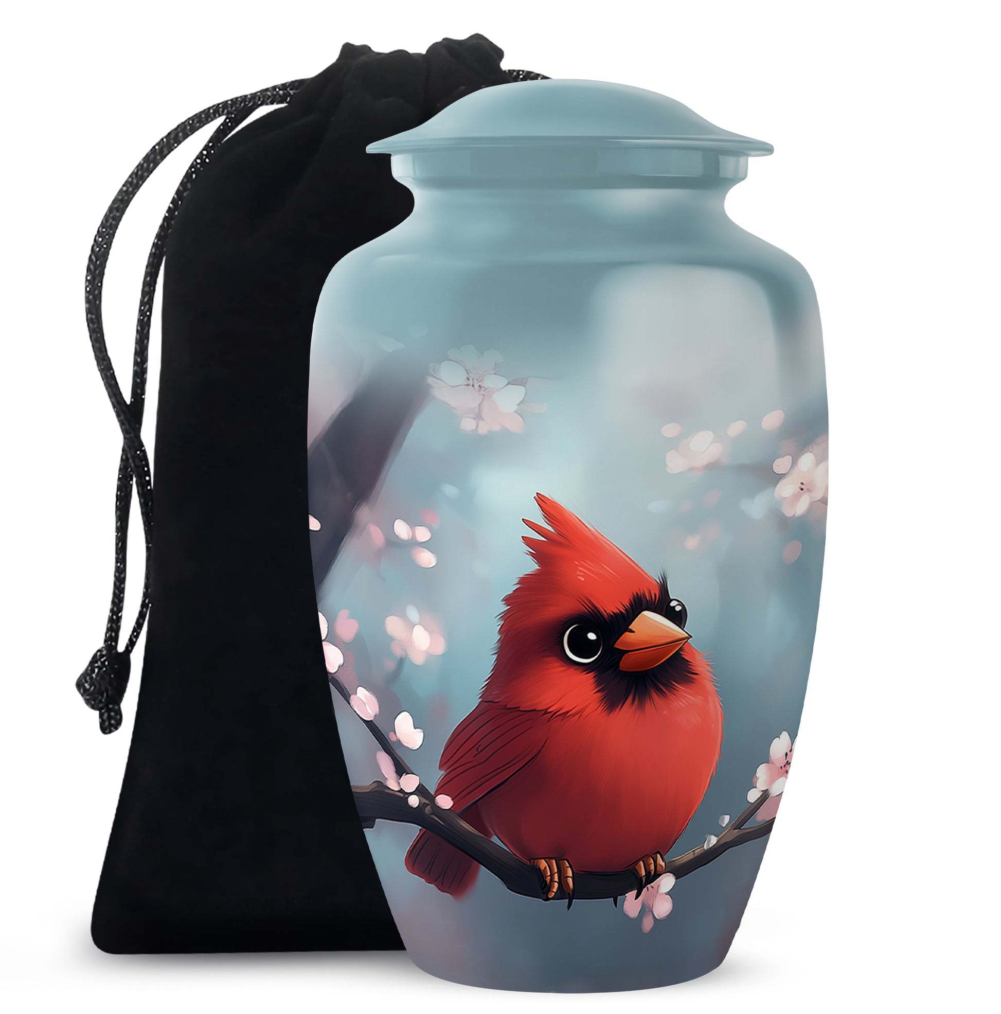 Cartoon Cardinal Bird Urn - Blossom Cremation Urn For Adult Ashes